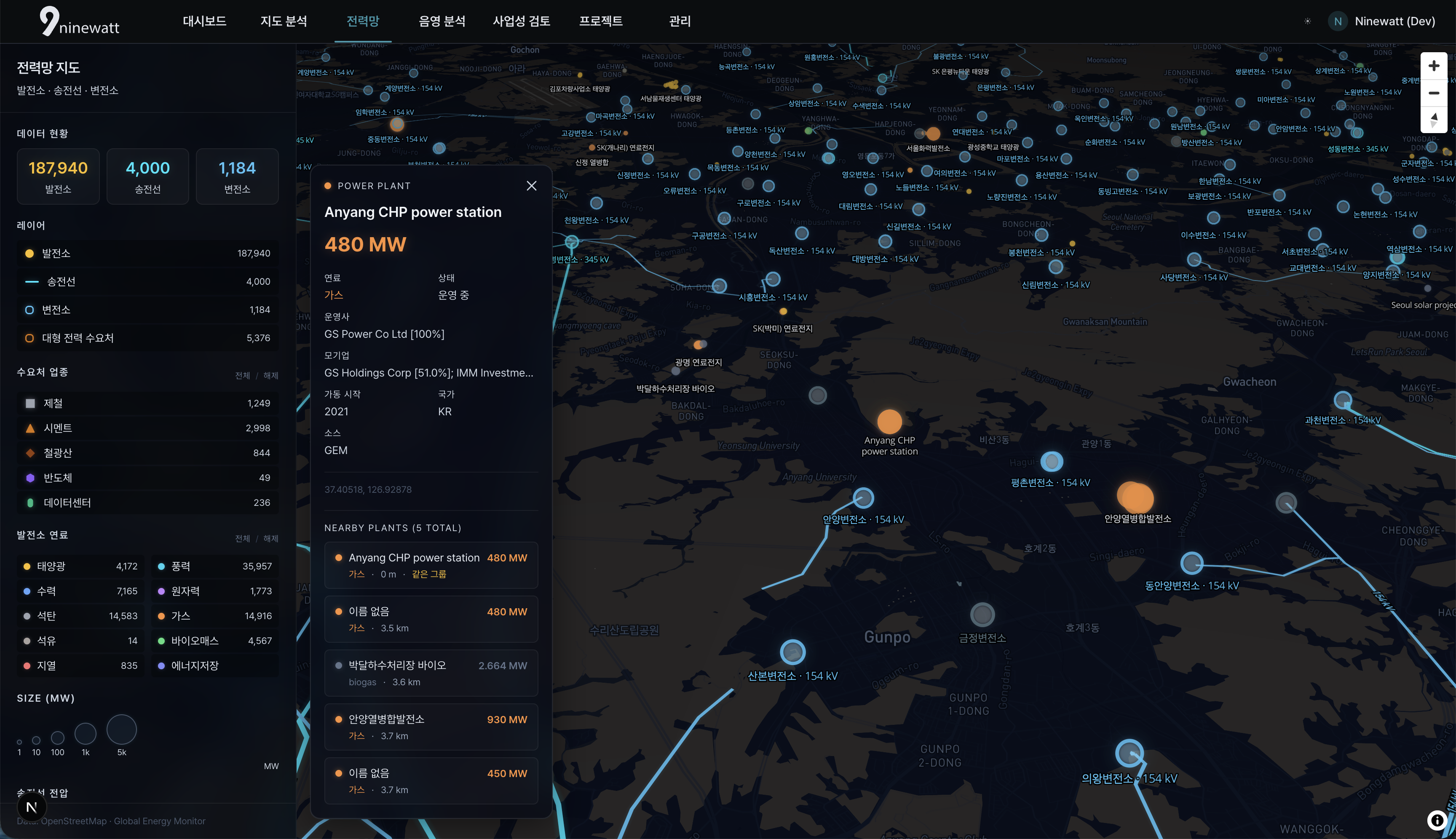 SolarScope power grid map